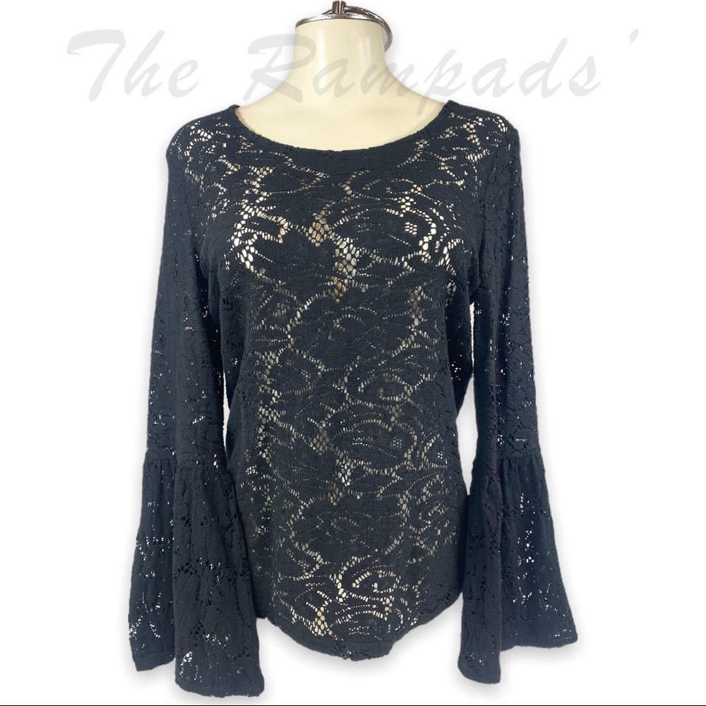 Chico’s Lace Florence Bell Long-sleeve Top Size 0